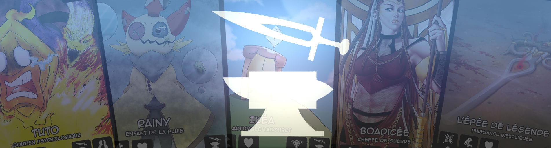 Image représentant les cartes du jeu Babelfest avec l'effet renforcement